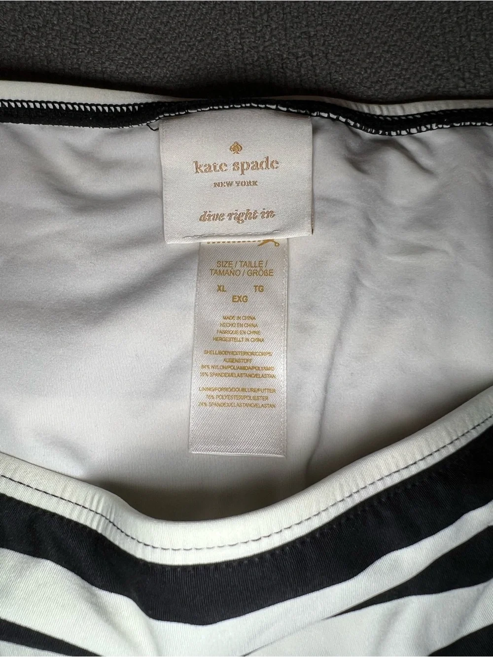 Kate Spade Striped Black & White Bikini Set